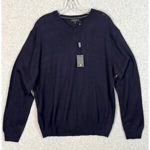 Mario Gilberti Italy 100% Merino Wool Sweater Size XL V-Neck Quiet Luxury Purple